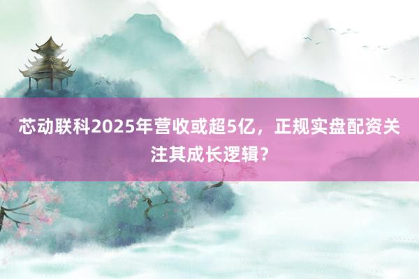 芯动联科2025年营收或超5亿，正规实盘配资关注其成长逻辑？