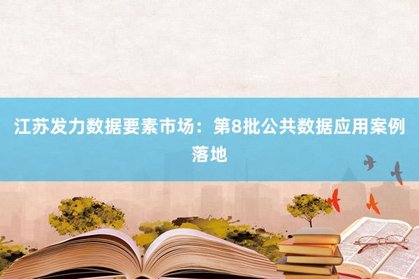 江苏发力数据要素市场：第8批公共数据应用案例落地