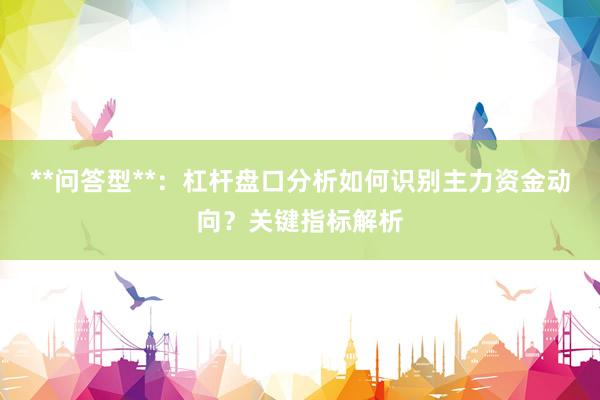 **问答型**：杠杆盘口分析如何识别主力资金动向？关键指标解析