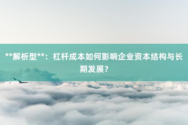 **解析型**：杠杆成本如何影响企业资本结构与长期发展？