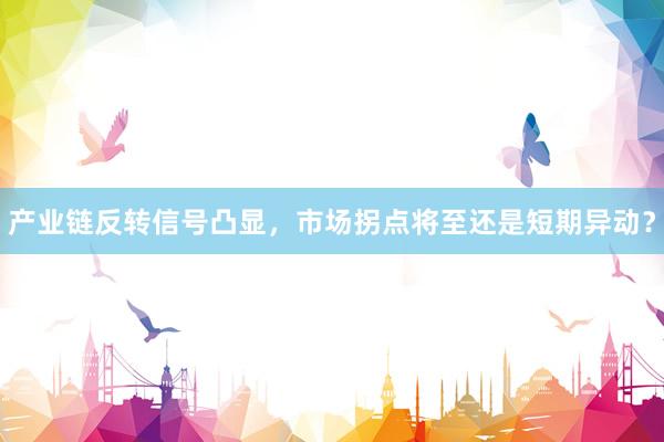 产业链反转信号凸显，市场拐点将至还是短期异动？