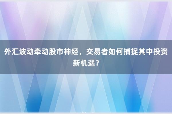 外汇波动牵动股市神经，交易者如何捕捉其中投资新机遇？