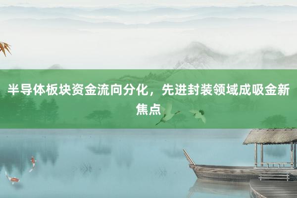 半导体板块资金流向分化，先进封装领域成吸金新焦点