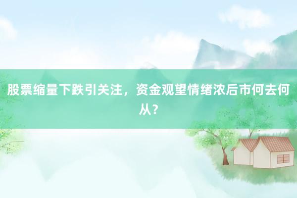 股票缩量下跌引关注，资金观望情绪浓后市何去何从？