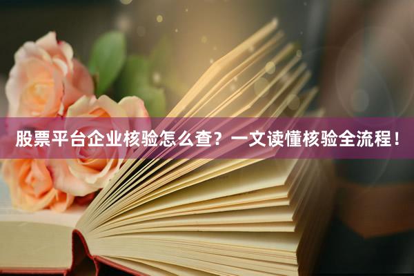 股票平台企业核验怎么查？一文读懂核验全流程！