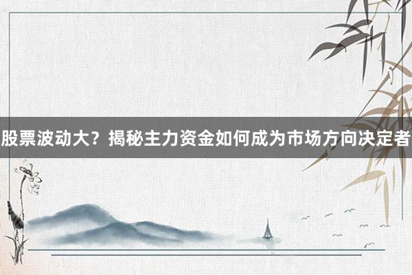 股票波动大？揭秘主力资金如何成为市场方向决定者
