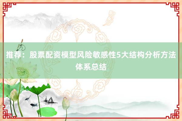 推荐：股票配资模型风险敏感性5大结构分析方法体系总结